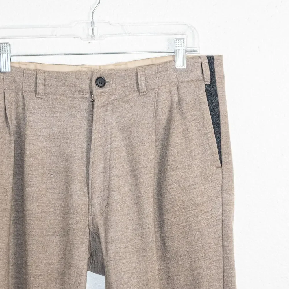 YANTOR Japan Small Wool Trouser Pants in Khaki Beige